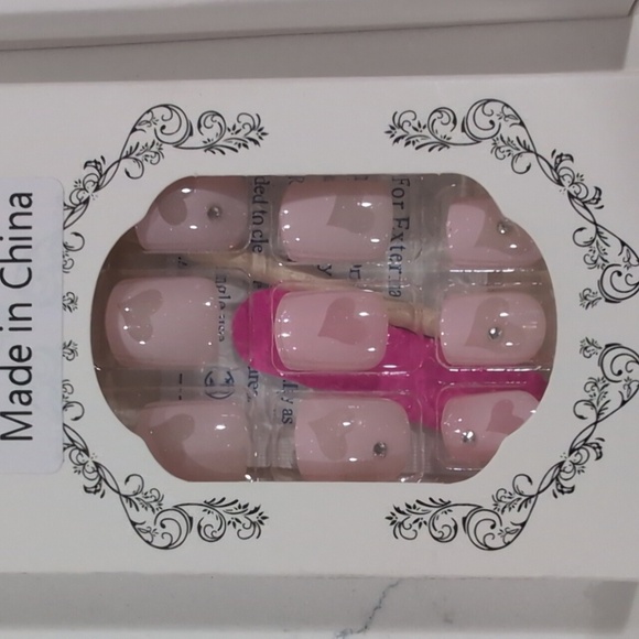 DIY Pink Nail Sets (3) and Silver Butterfly Nail Jewels NIB - Picture 2 of 6